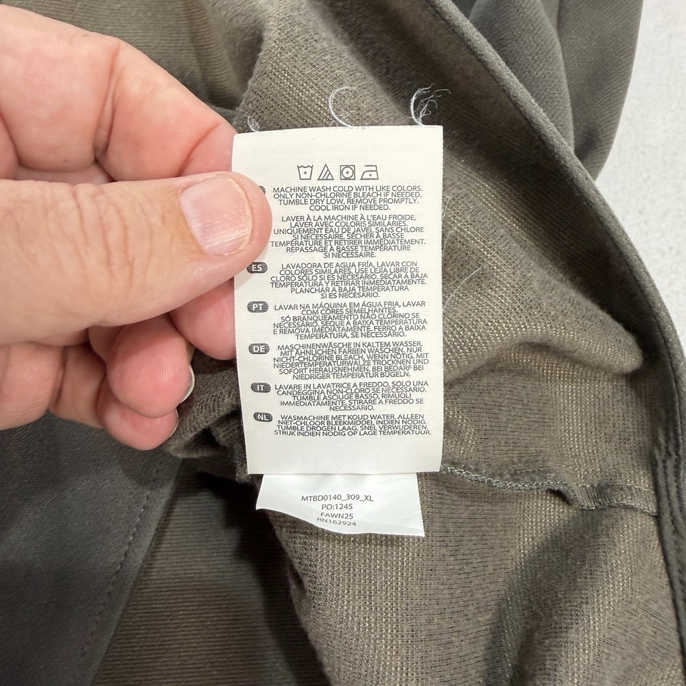 BYLT Coastal Overshirt Shacket Men's XL Solid Gray Button Up Flannel Pockets - Picture 6 of 6
